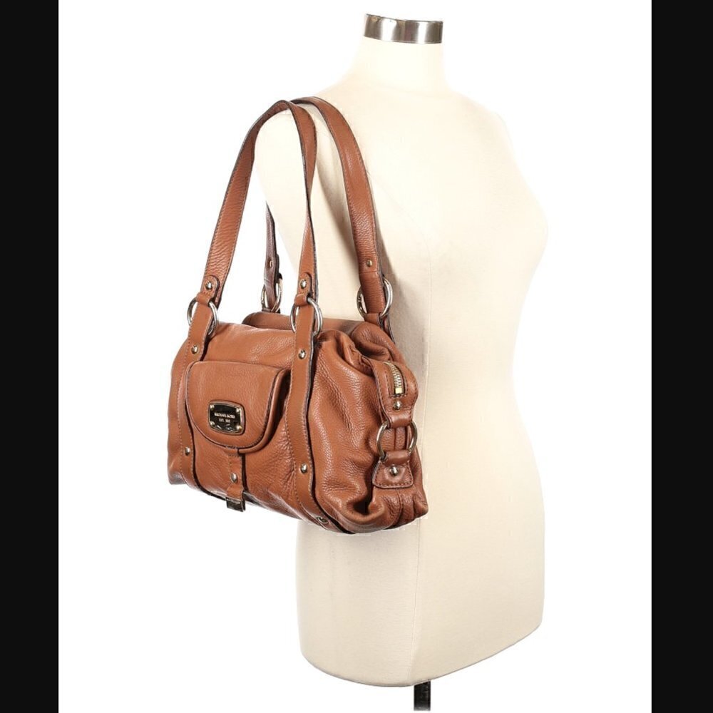 Michael Michael Kors Shoulder Bag Cognac Gold Hardware Purse Handbag Satchel